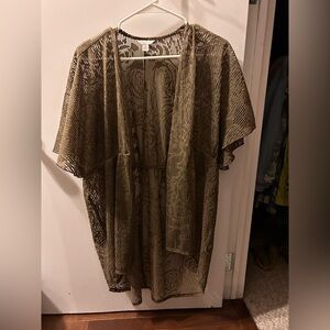Brown size small Cato lace kimono/coverup